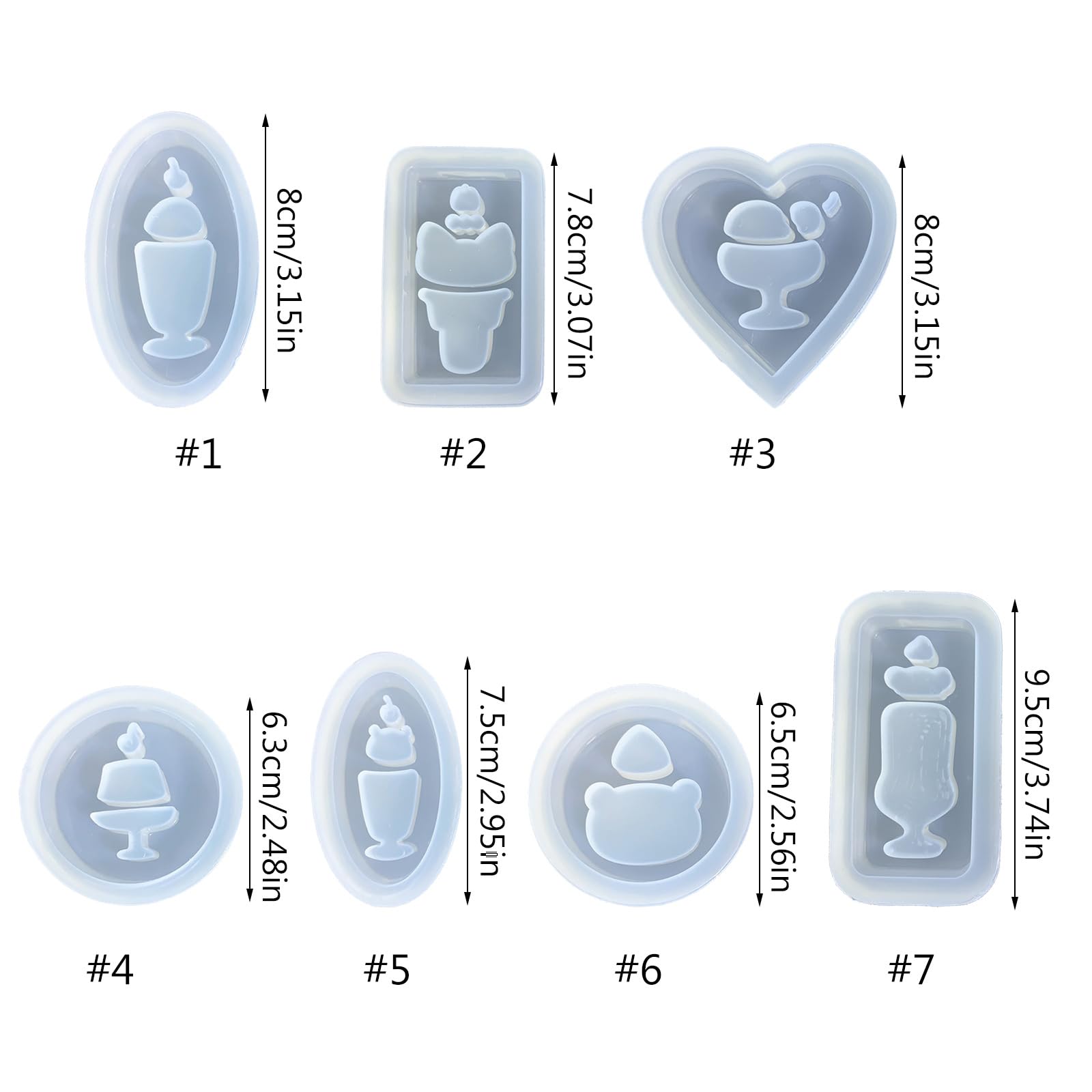 Molde de silicona for helado, molde resina epoxi cristal, adorno joyería, suministros for manualidades hechas a mano(6)