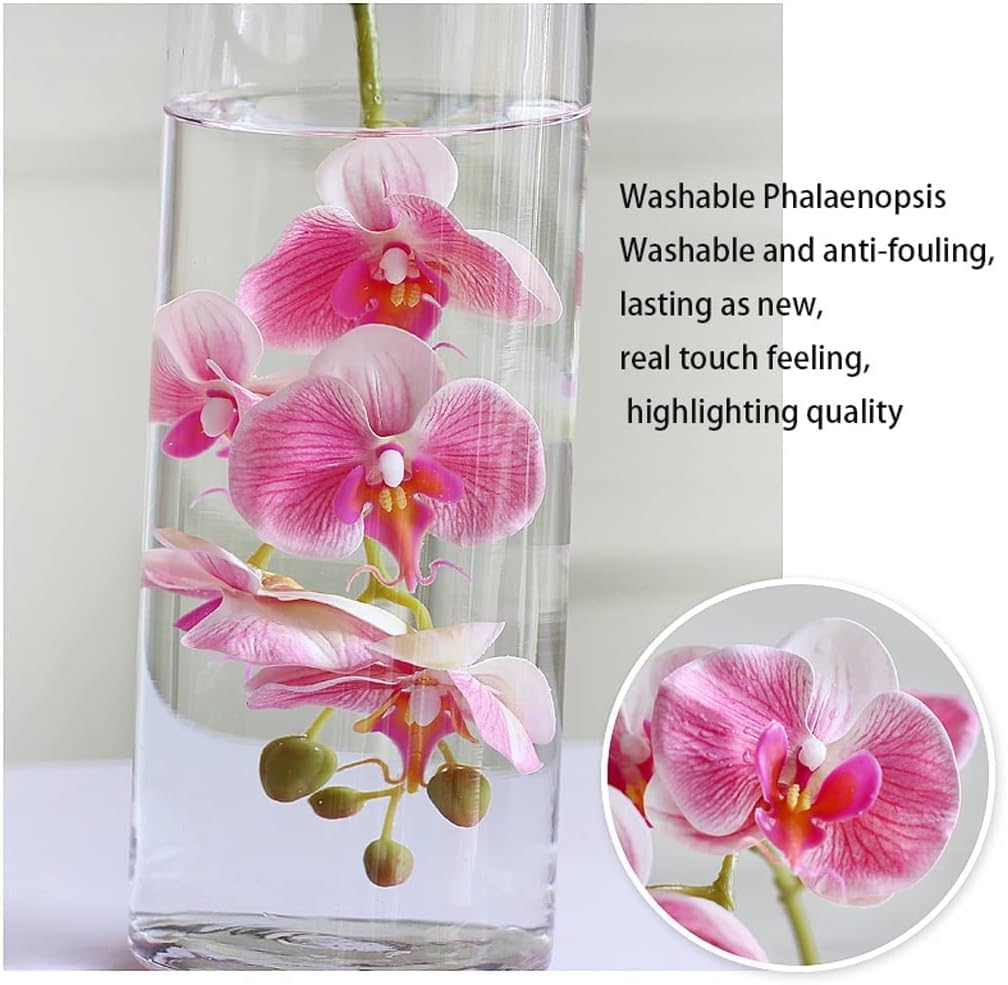 SDdPulse Orchidea artificiale fiore artificiale di seta orchidee finte placcate in ceramica dorata vaso di fiori artificiali Phalaenopsis fiori 65,5 cm orchidea artificiale molto naturale, giallo