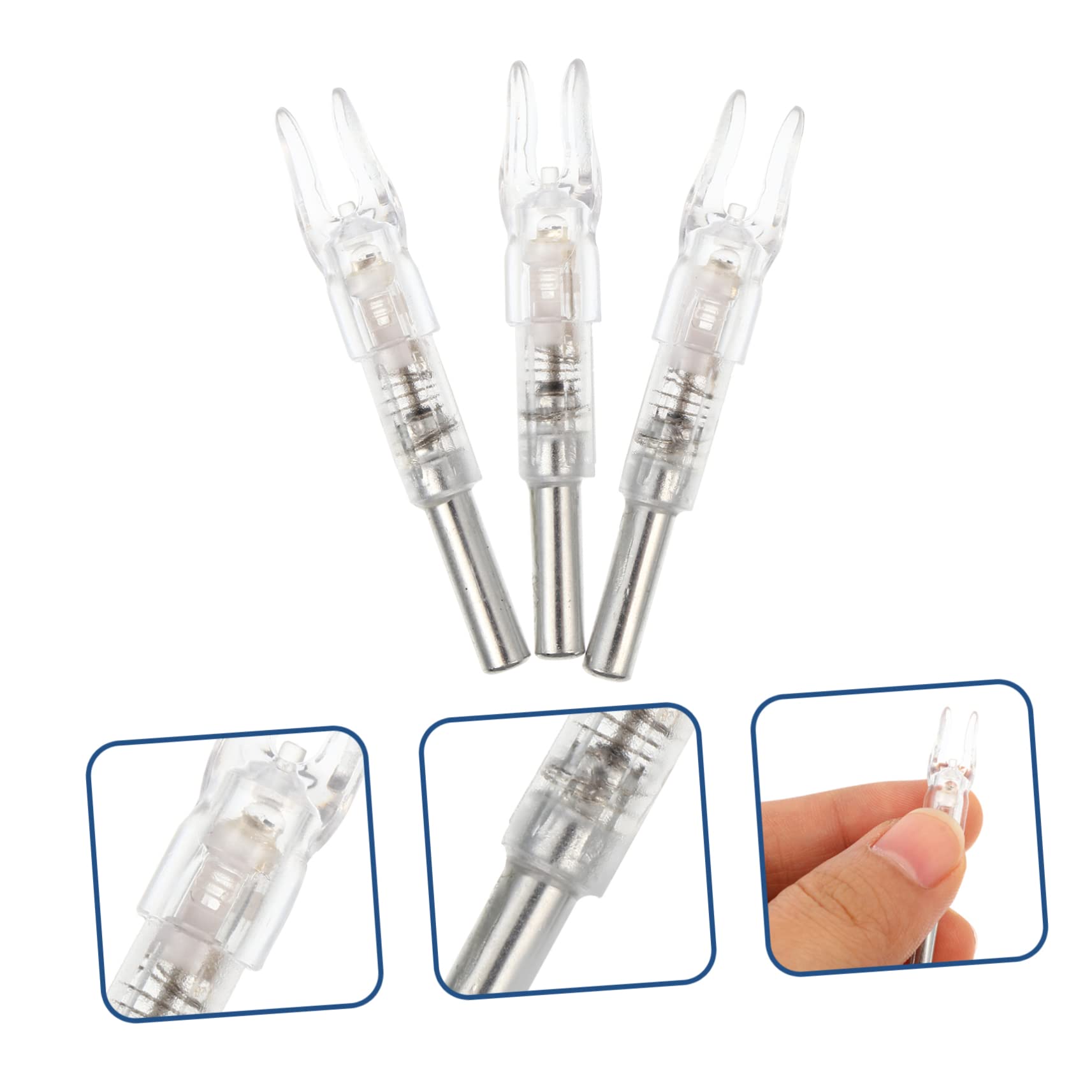 SUPVOX Led Lighted Arrow Nocks and Tails Accessory Kit 6.2mm Fletching Easy Replacement