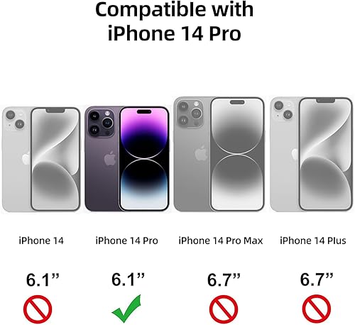 Miniatura 2 de Funda magnética fuerte transparente para iPhone 14 Pro protección de grado militar de 10 pies compatible con MagSafe a prueba de golpes, delgada