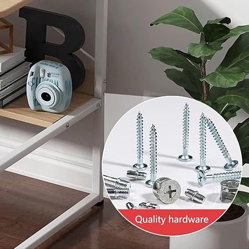 Miniatura 7 de Escritorio para computadora con estantería con marco de metal, escritorio para juegos, escritorio de oficina en casa grueso para computadoras