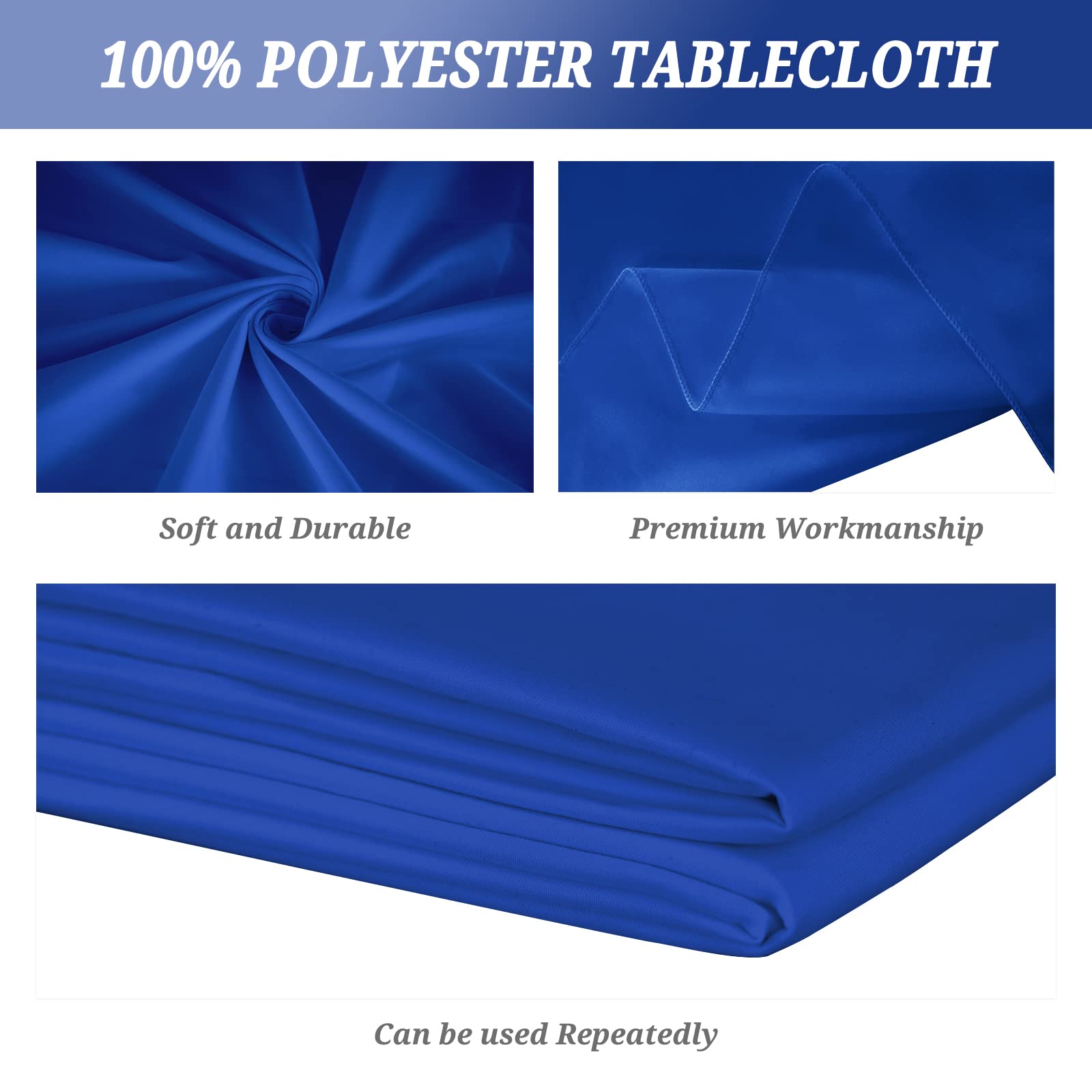 Pesonlook Paquete de 10 manteles de poliéster de 60 x 102 pulgadas para mesas rectangulares de 6 pies, mantel lavable para bodas, recepciones, banquetes, fiestas
