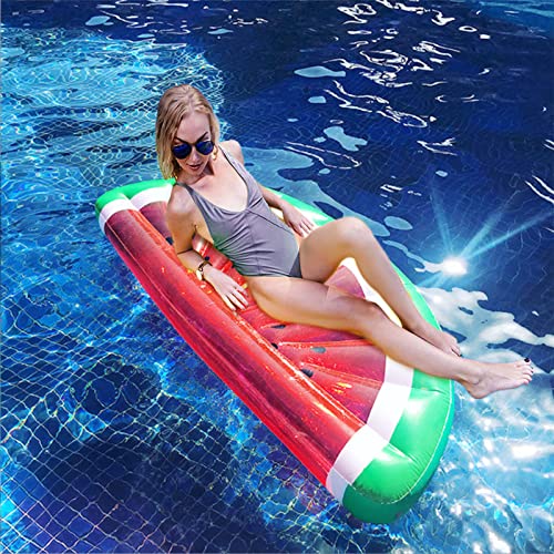 Neluxfe Luftmatratze Pool Wasser Hängematte, Aufblasbar Matratze, Schwimmmatratze Schwimmsessel Spielzeug für Erwachsene Sommer (Wassermelone) – Bild 6
