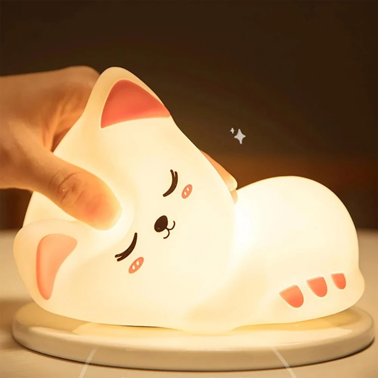 NYRWANA Sleeping Light, Night Lamp for Kids, Night Light for Bedroom, Birthday Gift, Cute Table Lamp, Silicone Rechargeable Lamps with Charging Plug, Valentine Gift for Girlfriend (Multicolor) 1