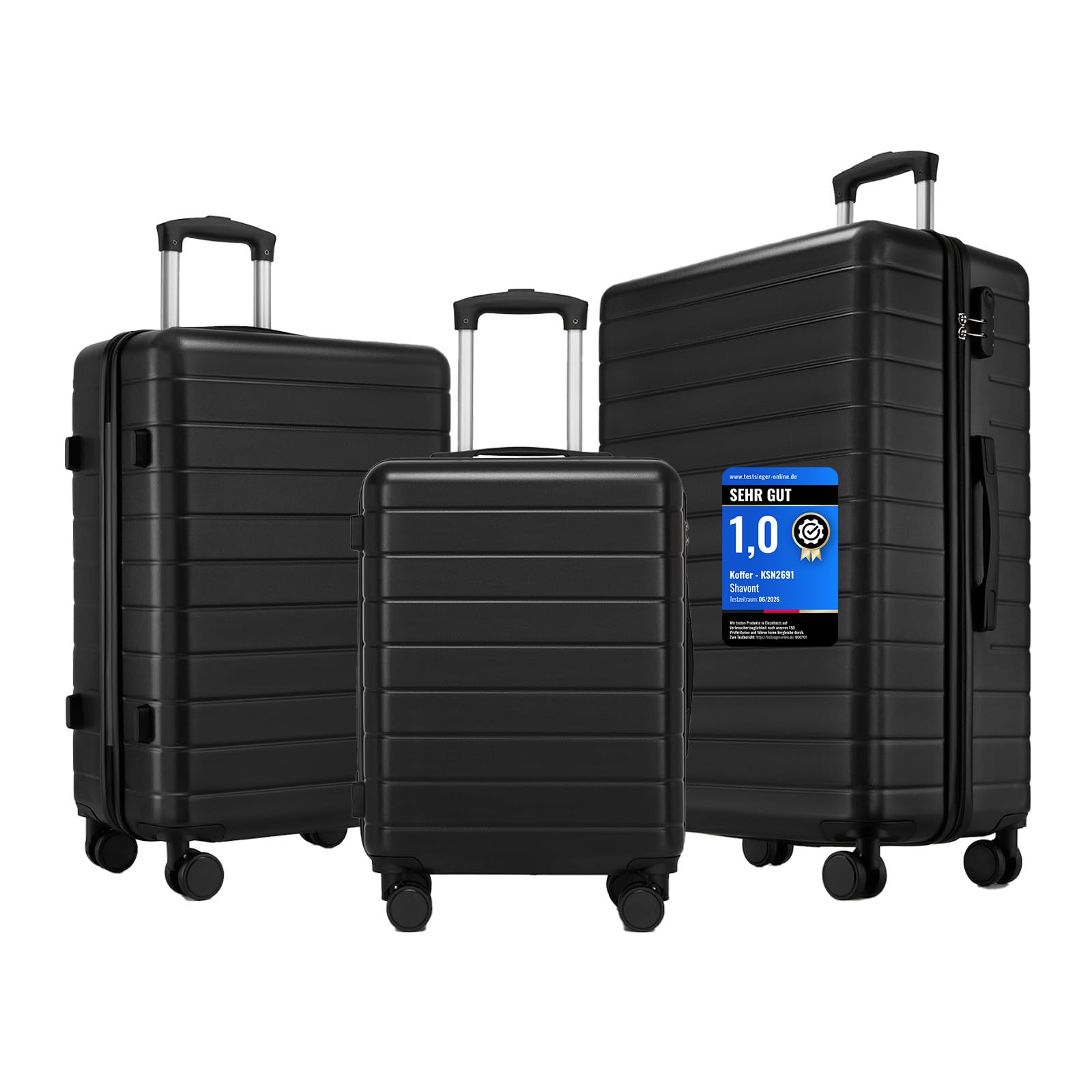 Shavont Handgepäck Koffer 55x40x20cm, Leichter ABS+PC Reisekoffer für Flugzeug, Ryanair Trolley mit 4 Rollen, Hartschalenkoffer für Eurowings, Kabinenkoffer für EasyJet und Business Reisen