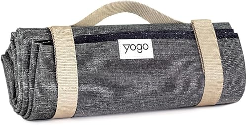 Yogo Esterilla de yoga de viaje plegable ultraligera con correas adjuntas, goma vegetal certificada FSC, agarre pegajoso, antideslizante, la mejor
