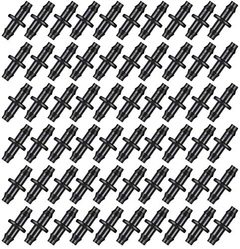Funmix 150 Pieces Barbed Connector 1/4 Inch Drip Irrigation Watering System (150pcs)