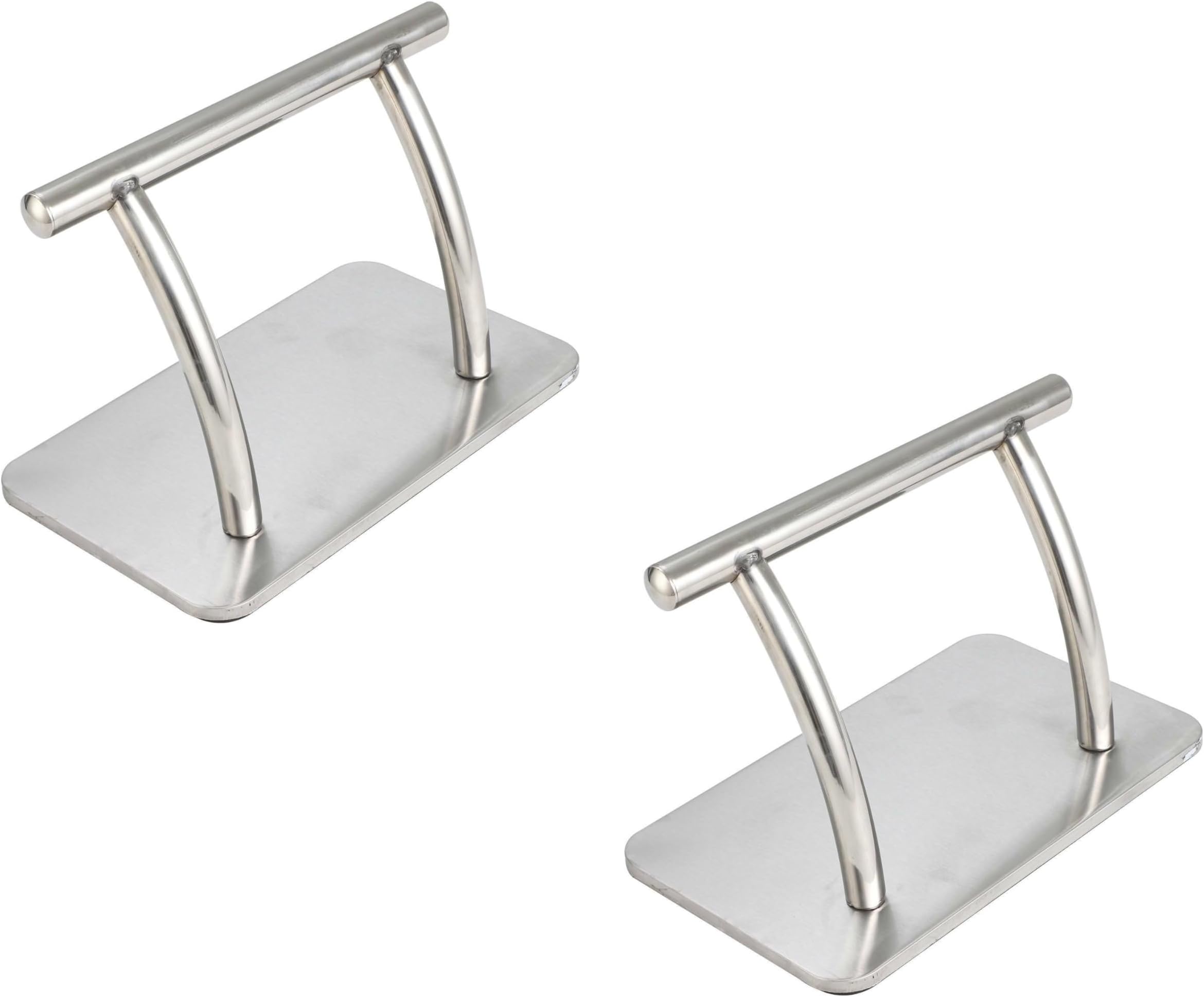 2Pcs Steel Foot Rest Sturdy Convenient Comfortable Professional Stainless Foot Rest Pedal for Hairdresser Salon Nail Pedicure Massage Spa