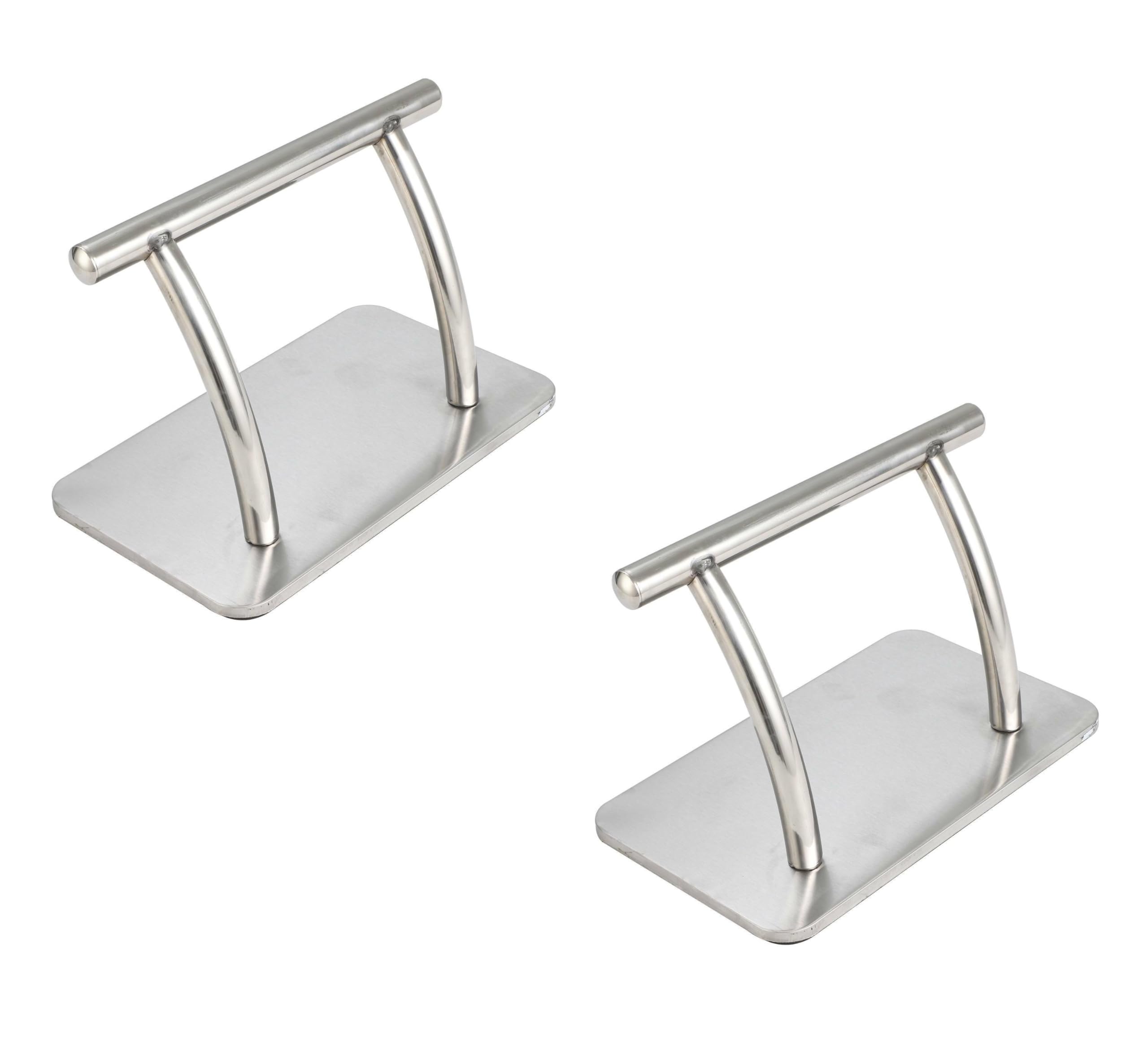 2Pcs Steel Foot Rest Sturdy Convenient Comfortable Professional Stainless Foot Rest Pedal for Hairdresser Salon Nail Pedicure Massage Spa