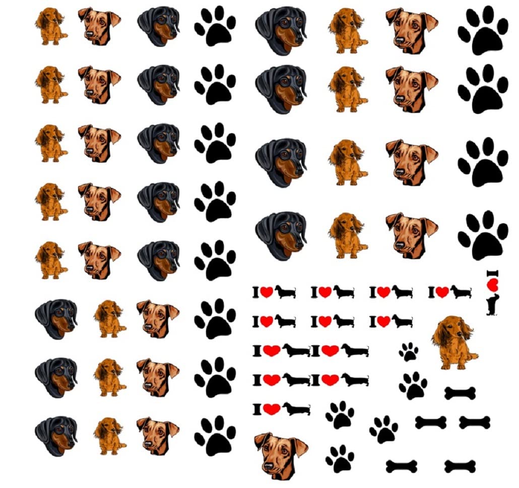Kaz Creations Multi Dachshund Dog Collection (Dachshund Dog Nail Art Decals)