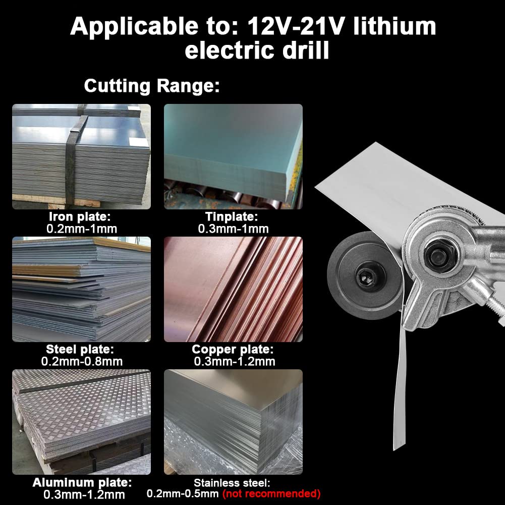 Taglierina Elettrica per Lamiera, Metal Cutter Nibbler Kit, Accessorio per Trapano