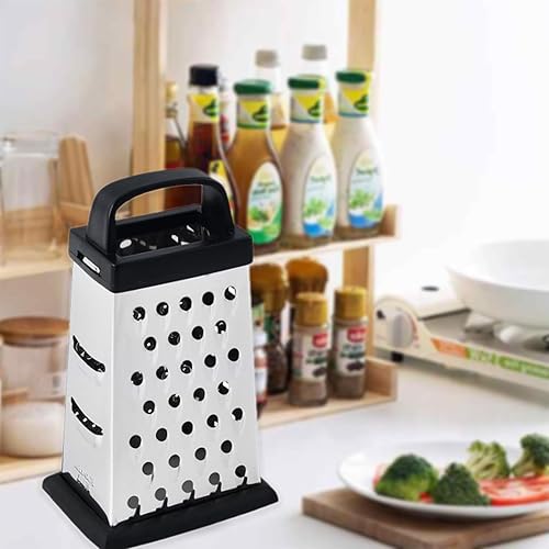 Miniatura 5 de Rallador de queso, rallador de caja de 4 lados, rallador de alimentos para queso, parmesano y verduras, apto para lavavajillas para cocina