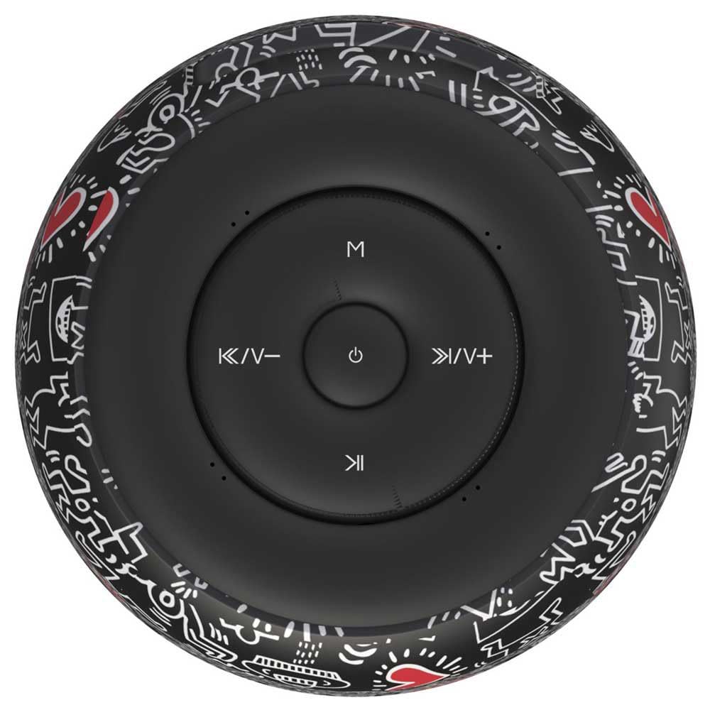 Celly x Keith Haring Speaker Bluetooth Potente 5W, Cassa Stereo Bluetooth Autoportante con Motivo Iconico, Altoparlante Bluetooth Portatile con Connessione WiFi, Ricarica USB-C, Controllo Remoto