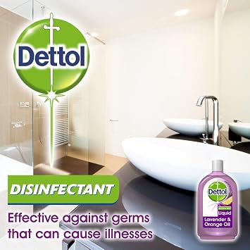 Dettol, Disinfectant Liquid, Lavender and Orange Oil, 500ml, Multipurpose, Non-Bleach Formula, Kills 99.9 Percent of Bacteria