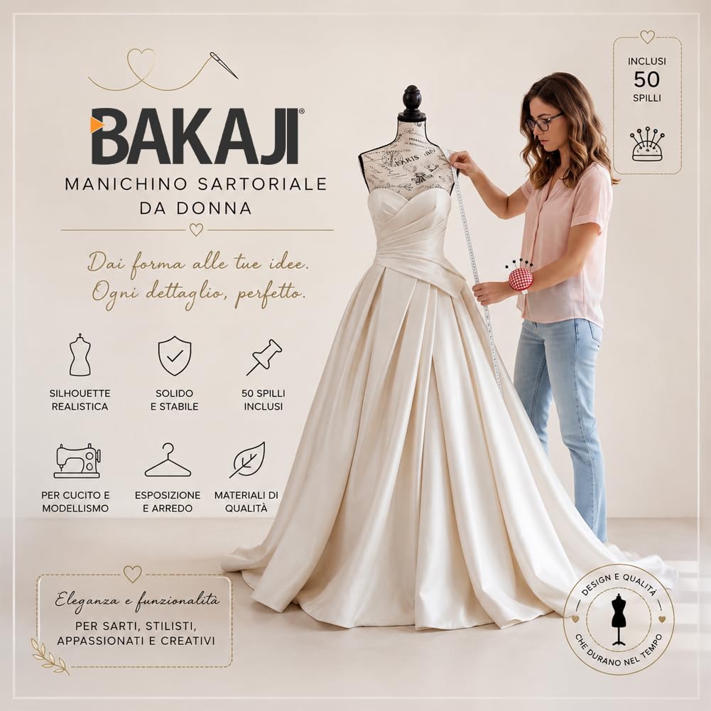 Maniquí Busto Sartorial Femenino De Costura para Prendas Ropa Tailleur Torso De Mujer Altura Ajustable para Vitrinas con Trípode Estructura De Madera 42 x 170 cm (Paris)