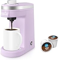 Vista 10 de Cafetera individual CHULUX, pequeña cafetera de una taza para cápsulas K pod y café molido, verde