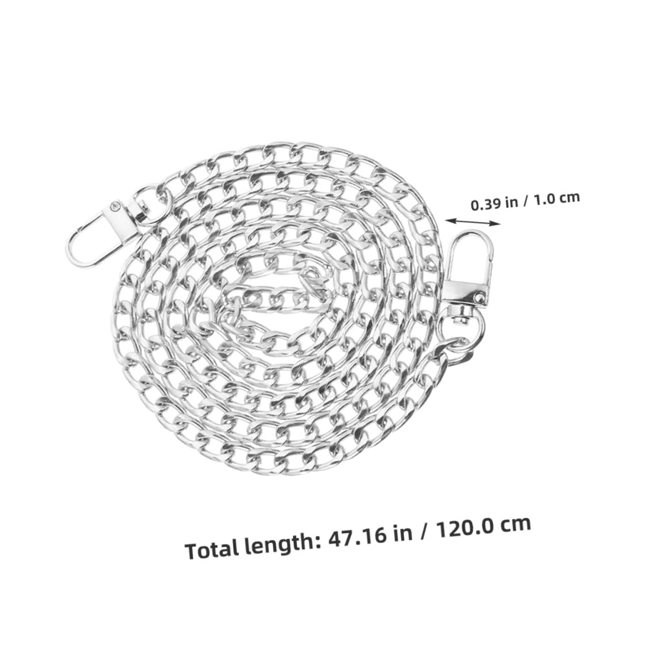 NOLITOY 8 Piezas Cadena de Reemplazo para Bolso, Cadena de Hierro Plana con Hebillas Metálicas, Compatible con Diferentes Estilos de Bolsos