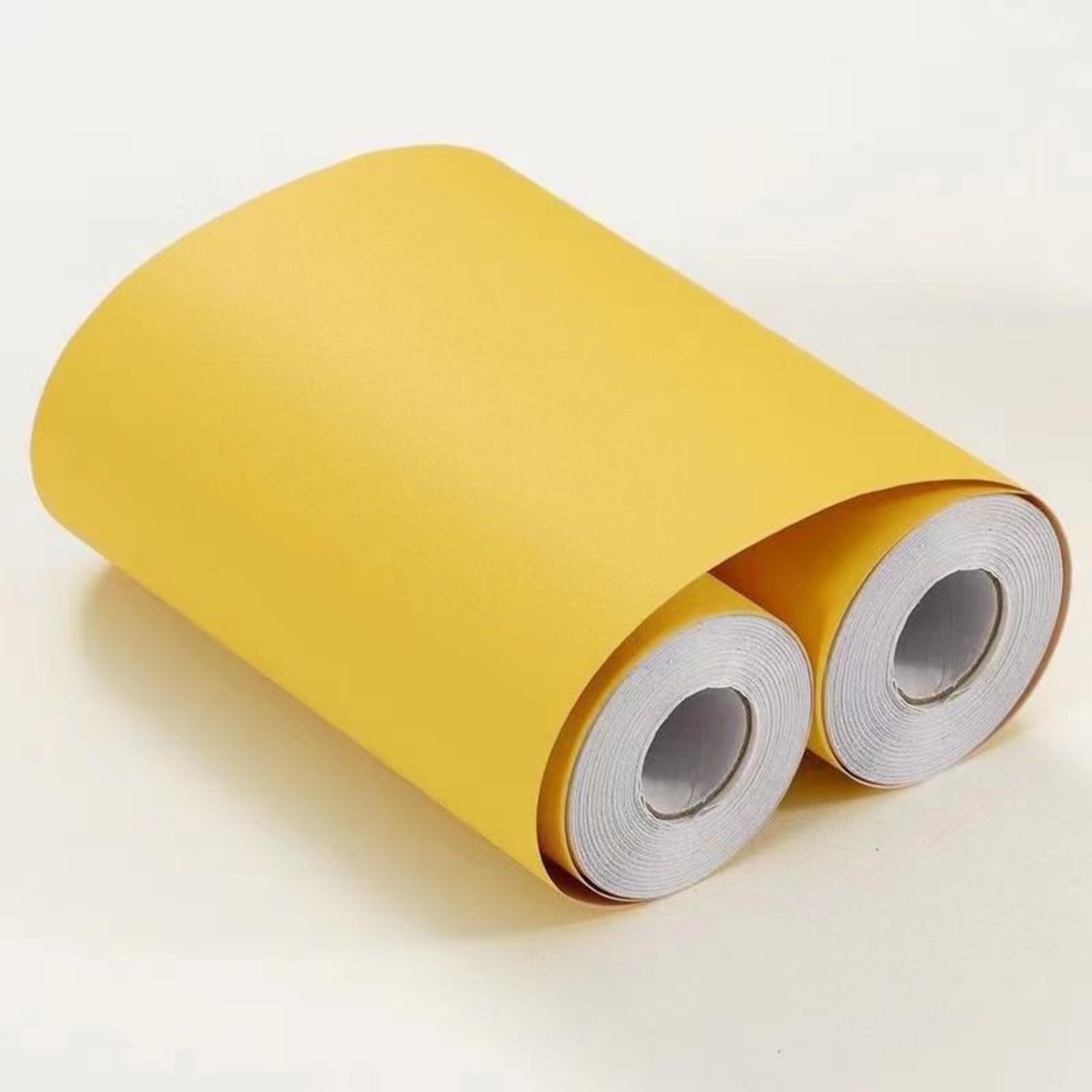 Visitryl Yellow Matte Yellow Self Adhesive Wallpaper Border Wall Tiles Decorative, Peel And Stick Wall Border Bathroom Stickers 10Cm X 1000Cm