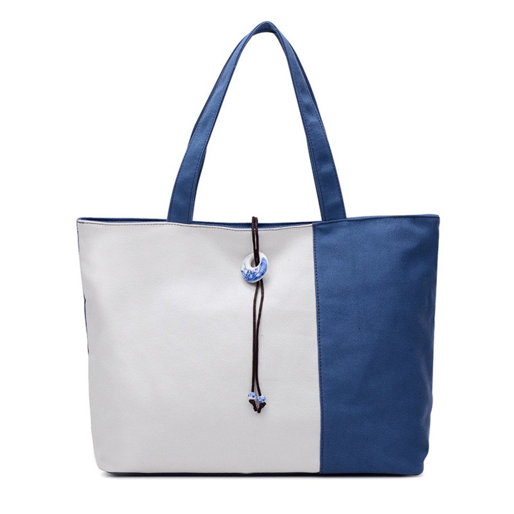 Sac en toile propre patchwork vert pour femmes au style littéraire chic