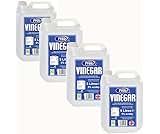 White Vinegar 5L | Food Grade | Suitable for Cleaning, Weed Killer, Limescale Remover, Glass Cleaner, Stain Remover, Baking, Pickling, Marinating | UK Made (Pack of 4)
