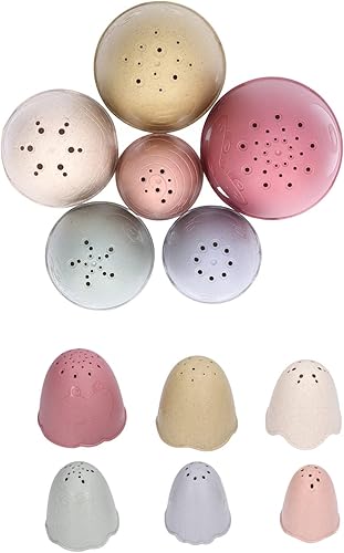 Baby Stacking Cups Egg Shaped Colorful Educational Bath Toys for Toddlers 6 Months and Up ABS Material 6 Pack