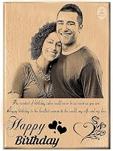 Personalized Engraved Frame Happy for Husband, Boyfriend | Photo on Wood | Wooden Photo Frame with Carved Messages | Size - 4X6 Inches, Pack of 1