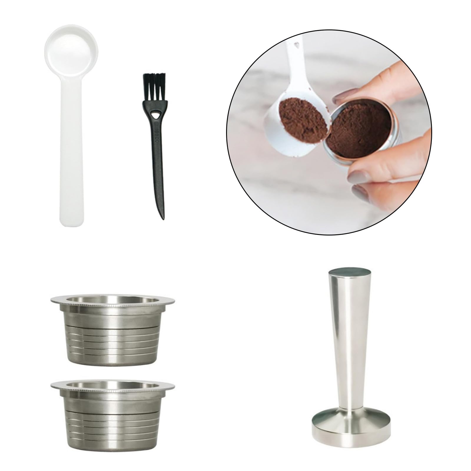 Cáscara de cápsulas de café de acero antioxidante, apta para varias marcas, filtro reutilizable, apto para lavavajillas para frescura, preparación de café molido, cápsulas recargables