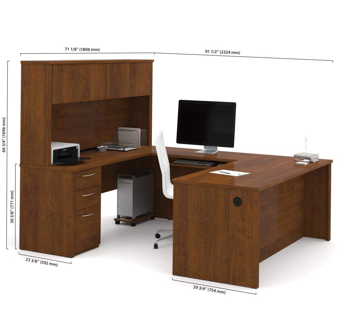 Amazon.com: Bestar Embassy 72W U-Shaped Executive Desk with