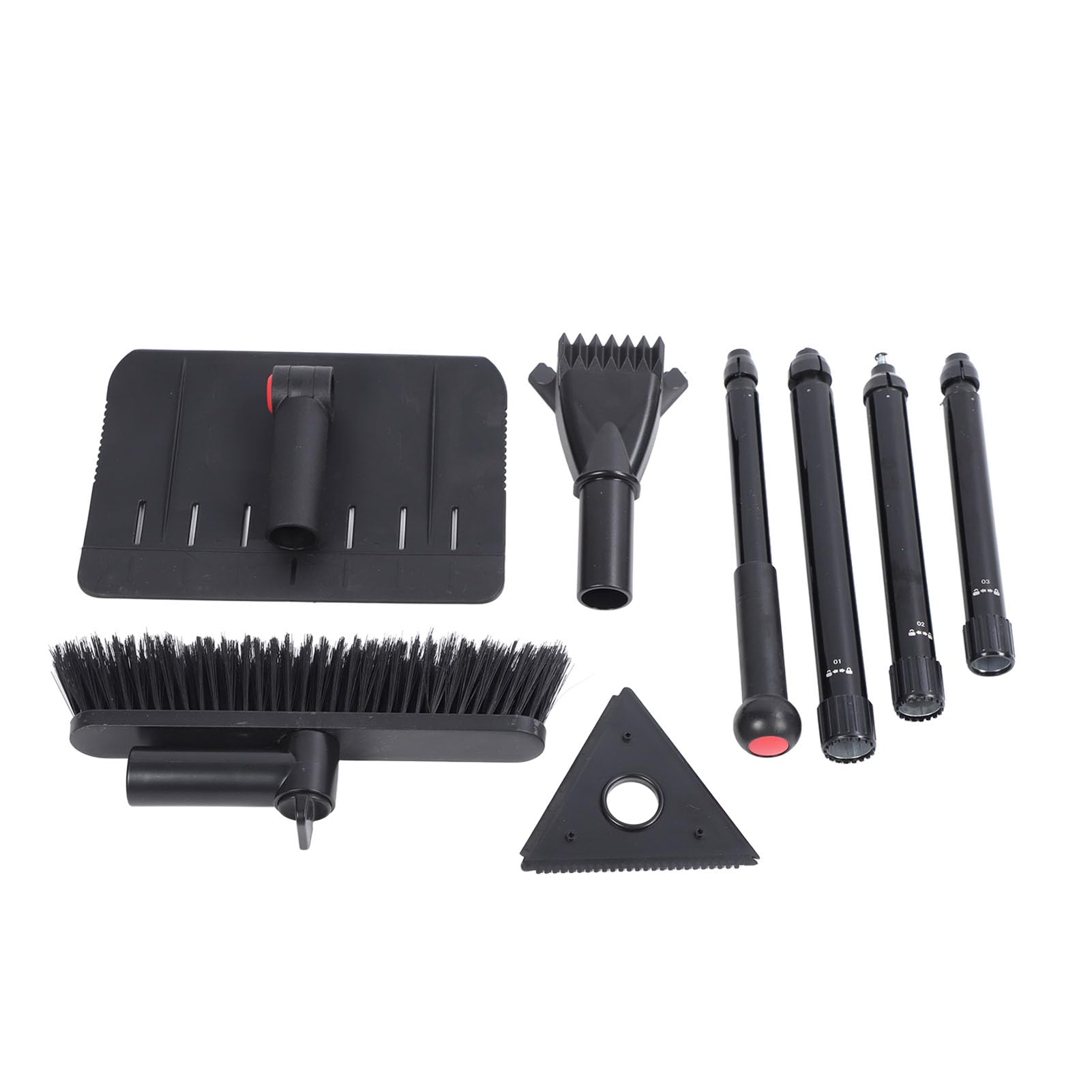 Kit pala da neve multifunzionale, strumenti per la rimozione della neve retrattile in lega di alluminio con spazzola e raschietto per ghiaccio