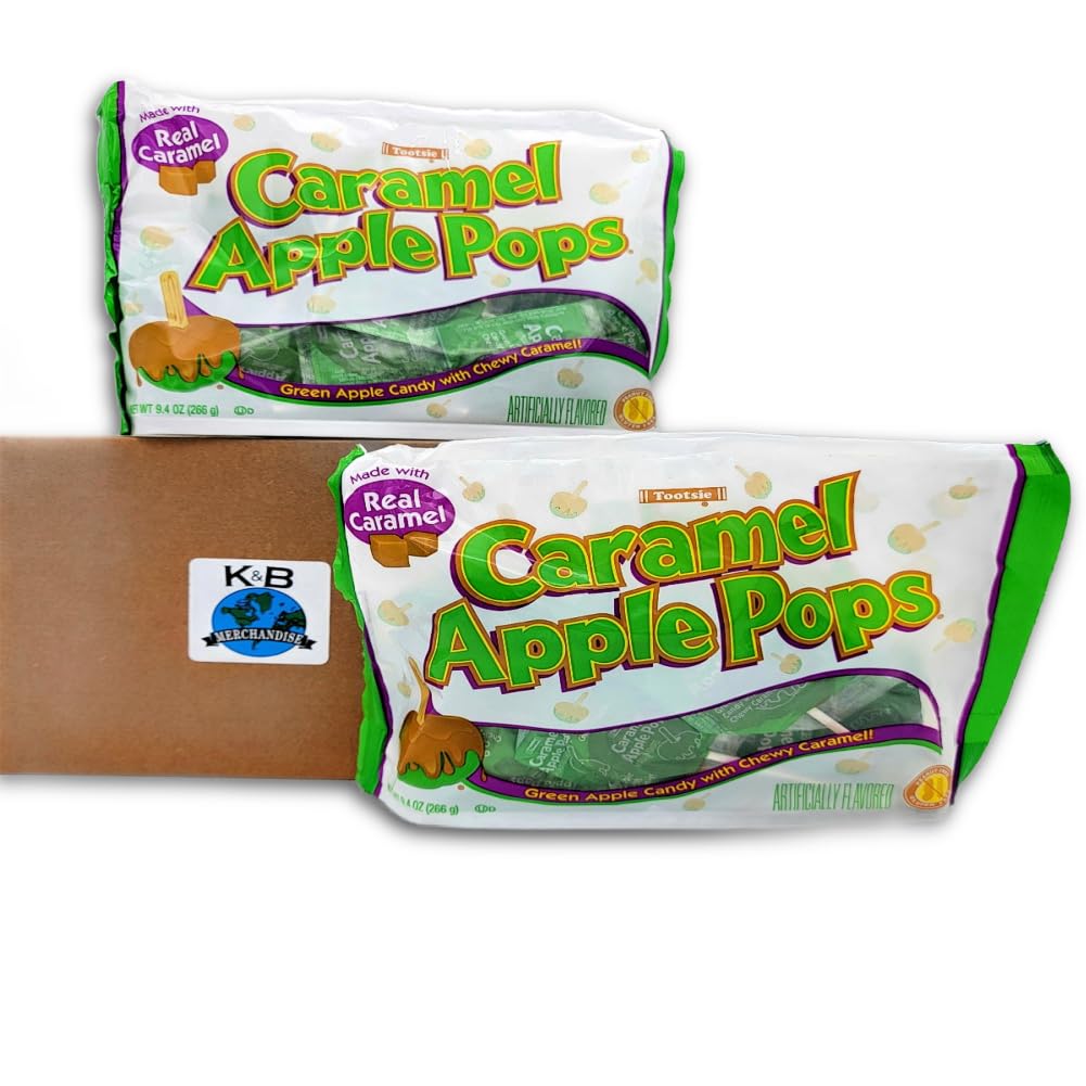 Tootsie Caramel Apple Pops Green Apple Lollipop Candy