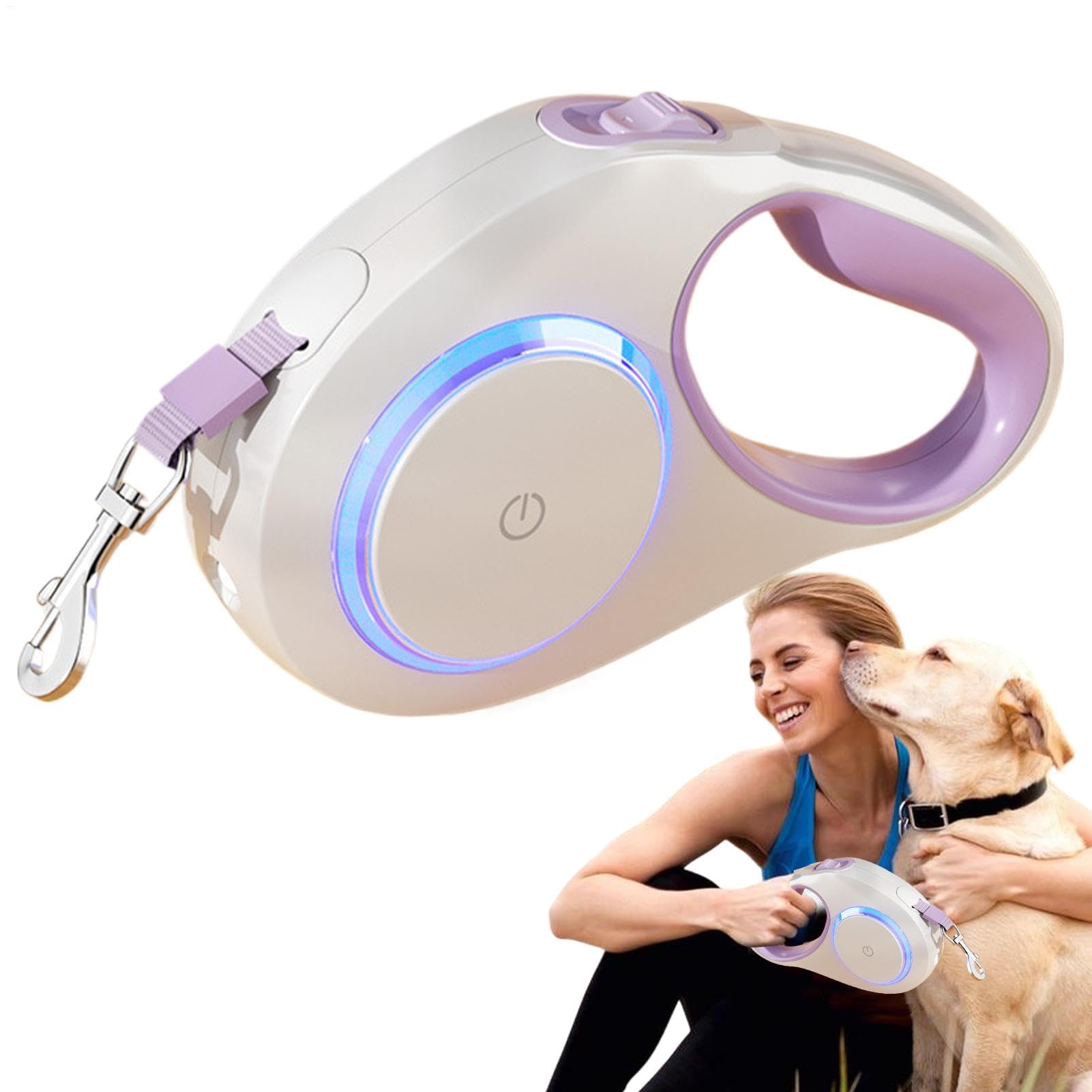 Écarteur de chien automatique à DEL pour marche et sport avec corde de traction