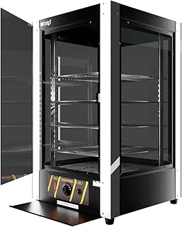 KRISP 800W 75-Liter Food Display Warmer | 4 Layers | Commercial Catering Hot Box | Keep Your Pizza, Pastries, Patties, and More Warm | Stylish Black-Grey Design | 1-Year Warranty