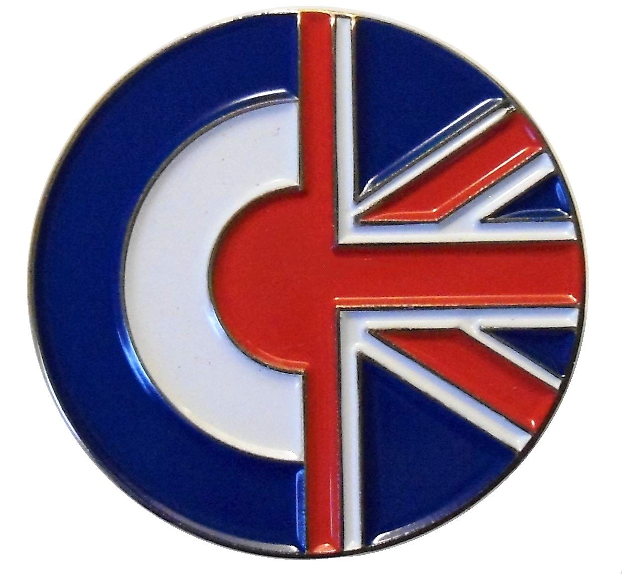 RAF Royal Air Force Target Roundel GB Union Flag Metal Enamel MODS Badge