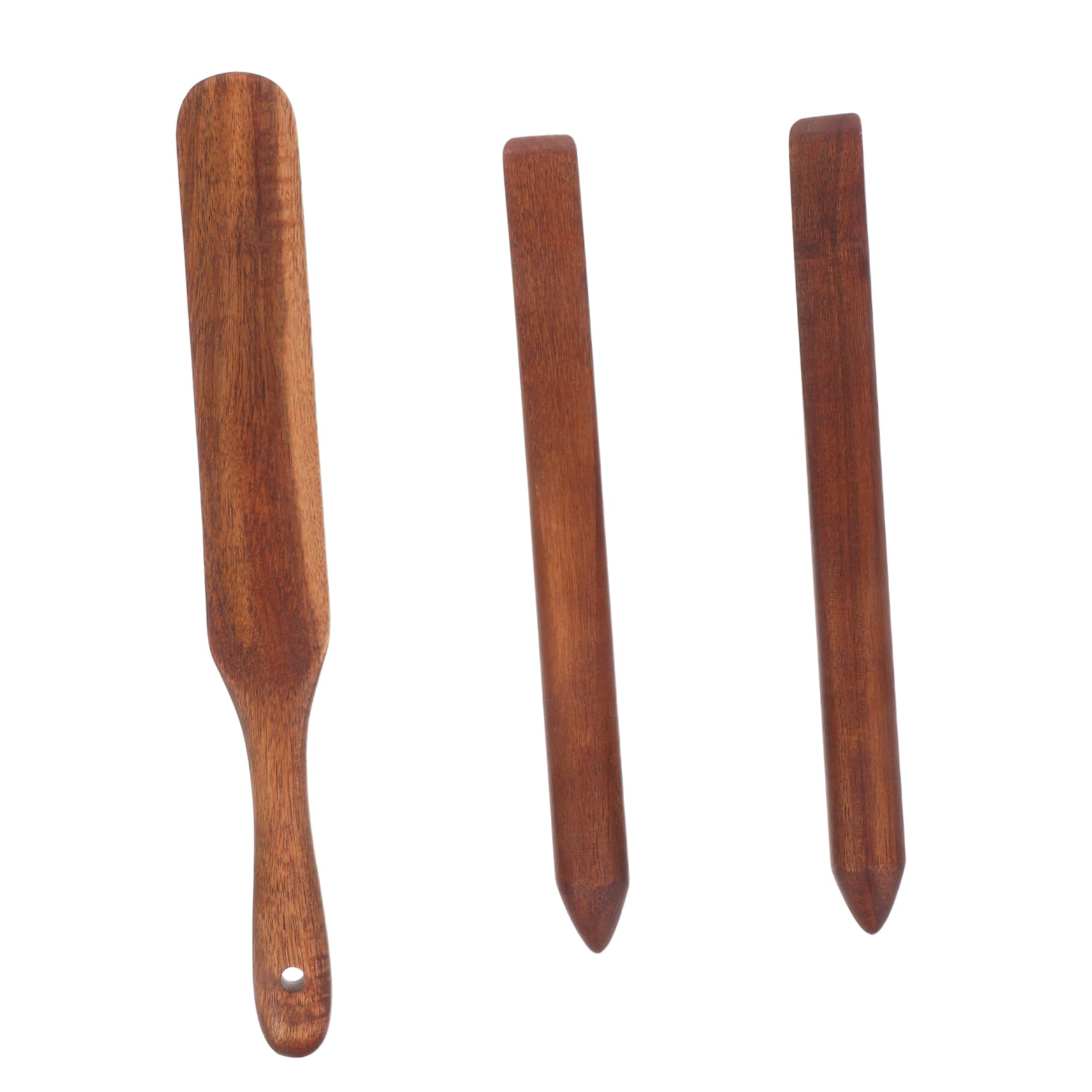 Bastoncino per Mescolare Pane 3pezzi in Legno di Acacia | Impasto Madre e Lievitati, Superficie Liscia, Marrone Naturale, Uso in Cucina e Panificazione