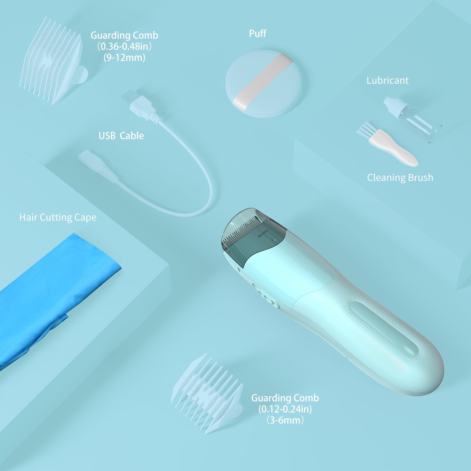 Cortadora de pelo al vacío para niños y hombres, kit de corte de pelo eléctrico con doble potencia de motor, recortador de pelo profesional inalámbrico, IPX7 impermeable y recargable 7