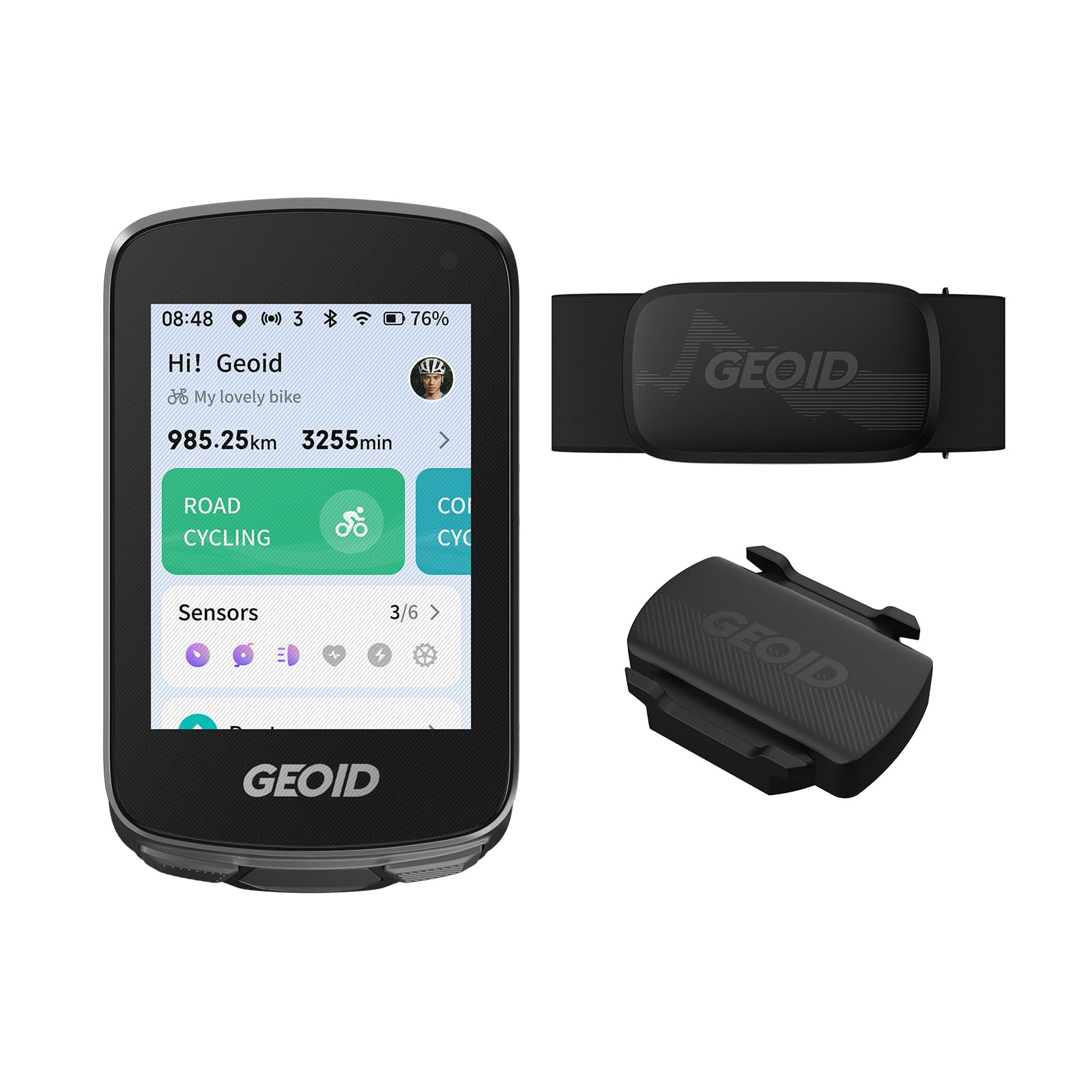 Pack contachilometri bici GEOID CC700 Pro + supporti CS600 + HS500 combo CyclingGPS