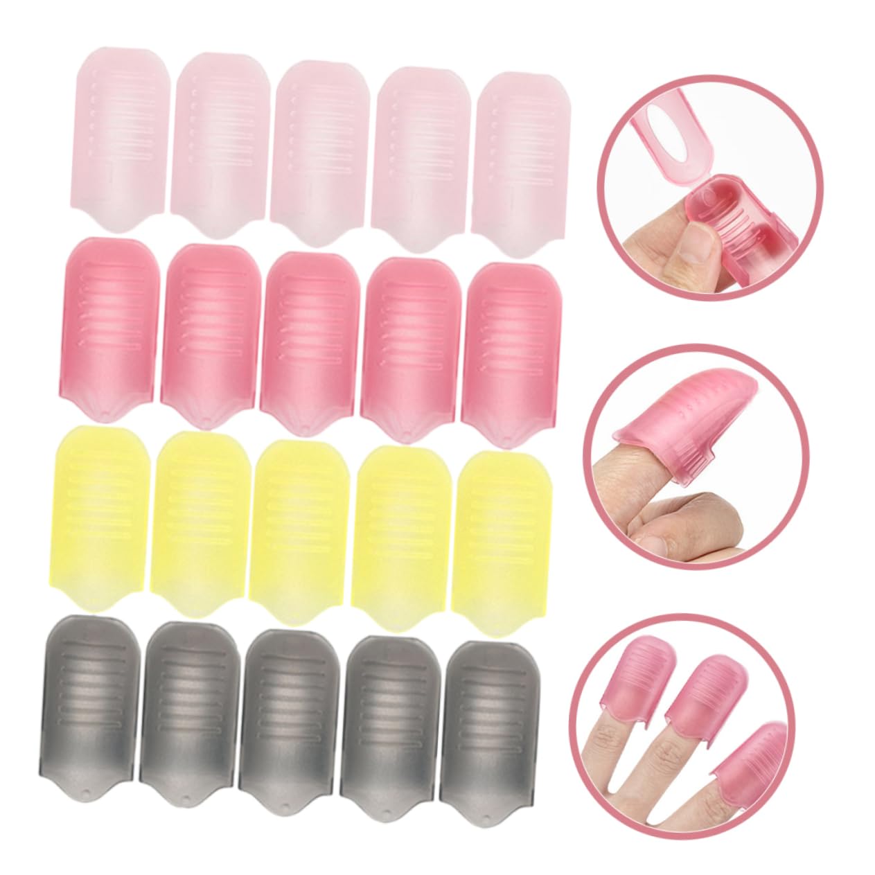 Didiseaon 4 Juegos Kit Quitaesmalte De Uñas De Cristal Tapón De Remojo De Uñas Clips De Esmalte De Uñas Herramienta De Quita Uñas Ajustable Quita Uñas De Gel Clip De Pegamento 20 Piezas * 4