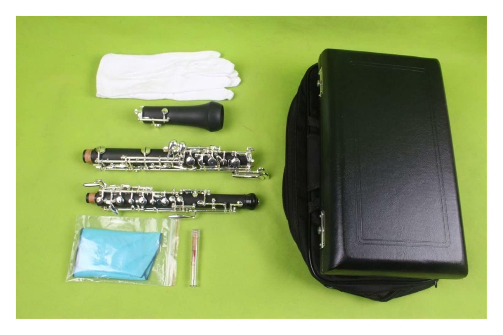 Strumento Oboe Chiave Oboe Professionale C Sinistra F Corpo in ebanite Chiave placcata Argento Custodia Professionale per Oboe Principiante di Oboe