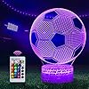Football Night Light, Football Gifts for Boys Girls or Decor, Football 3D Illusion Lamp with 16 Colors Change Remote…