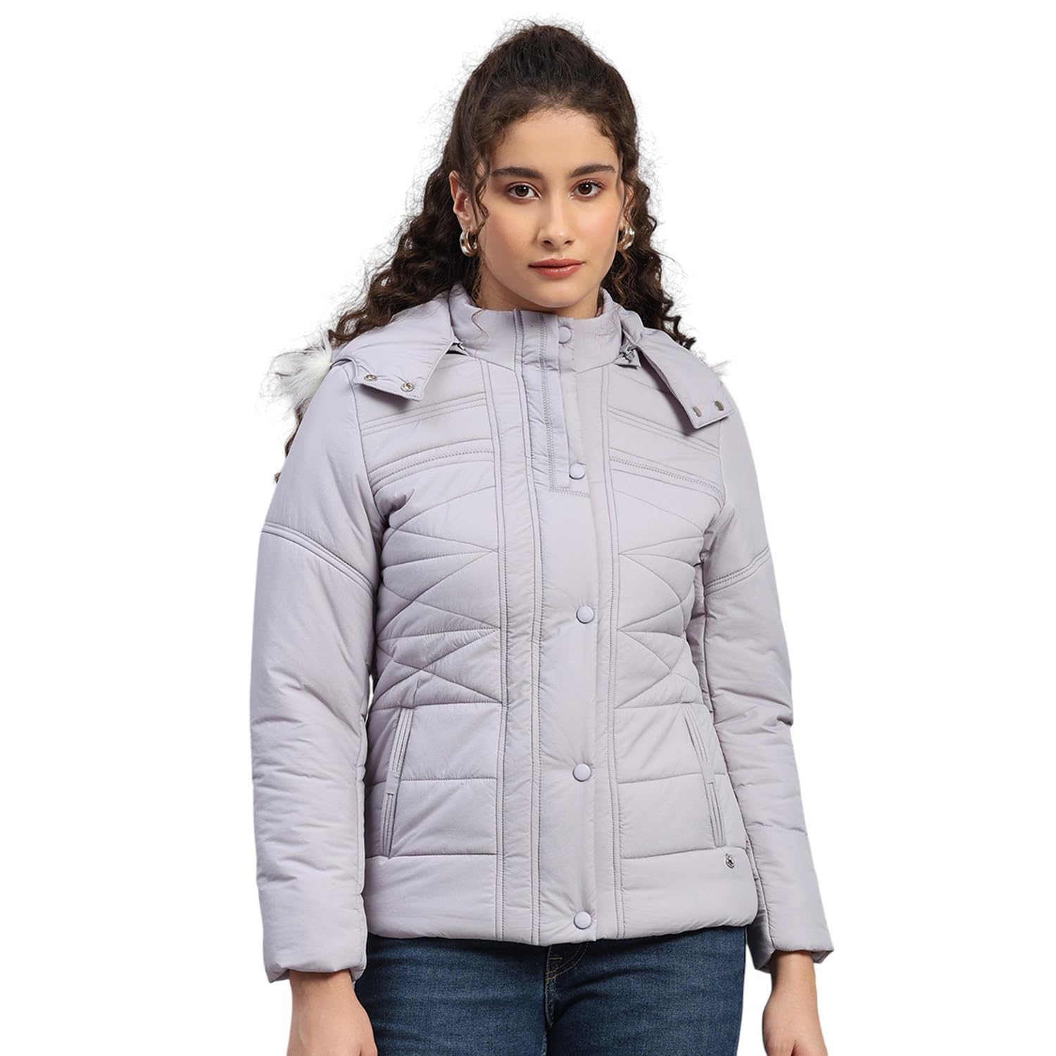 monte carlo Womens Regular Fit Self Designed Hood Zipper Full Sleeves Winter Jacket| Women Winter Jacket | Stylish Zipper Jacket | Casual Winter Wear For Women's (Pack Of 1)-picture-31