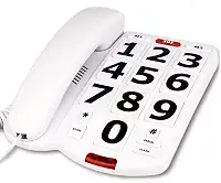 Sentno Telefone com botão grande para idosos, telefones fixos para idosos com deficiência visual, com toque extra alto, botões grandes e fáceis, telefones de emergência