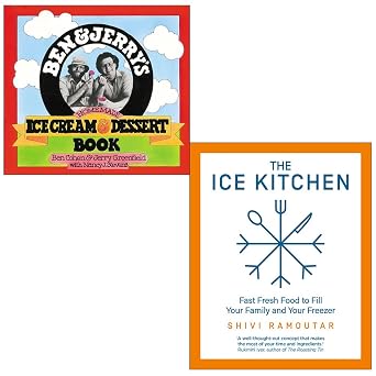 Ben & Jerry's Homemade Ice Cream & Dessert Book By Ben Cohen, Jerry Greenfield & [Hardcover] The Ice Kitchen By Shivi Ramoutar 2 Books Collection Set