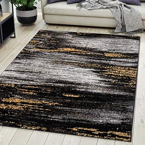 Carpeto Rugs Teppich Wohnzimmer Kurzflor Grau Modern Abstrakt Muster Öko-Tex 300 x 400 cm Cover