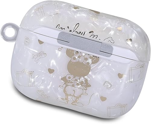 Miniatura 2 de Manleno Funda compatible con Airpods Pro con correa de llavero de perla, bonito diseño de dibujos animados, para mujeres y niñas, funda protectora