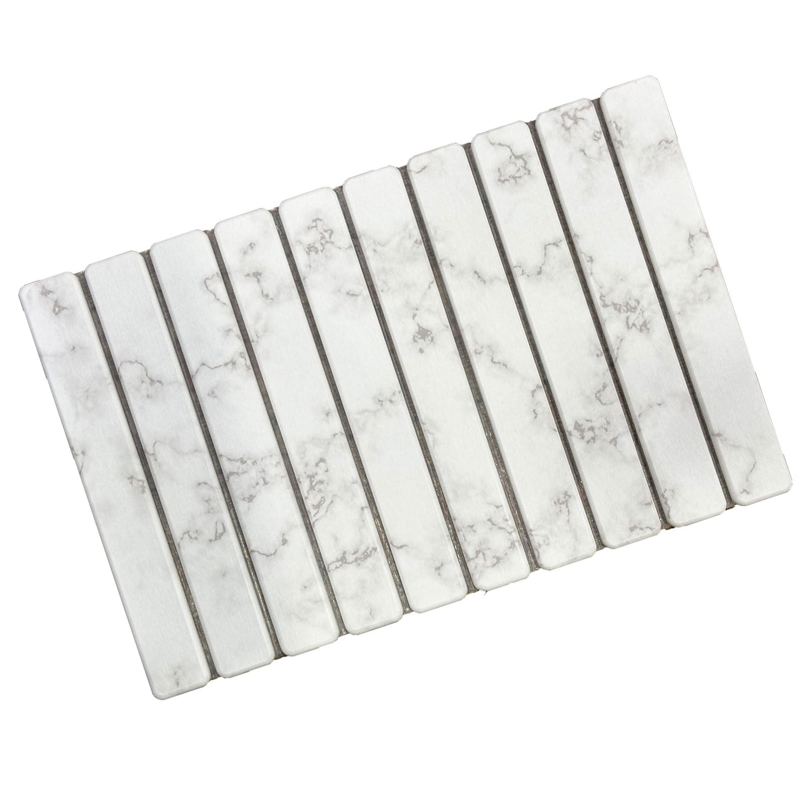 Buxuaaaa Marble Diatomite Quick Drying Mats 60X39cm Foldable With White Texture Nonslip Design For Wet Floor Texture Absorbent White Foldable Bath Mats Bath Home