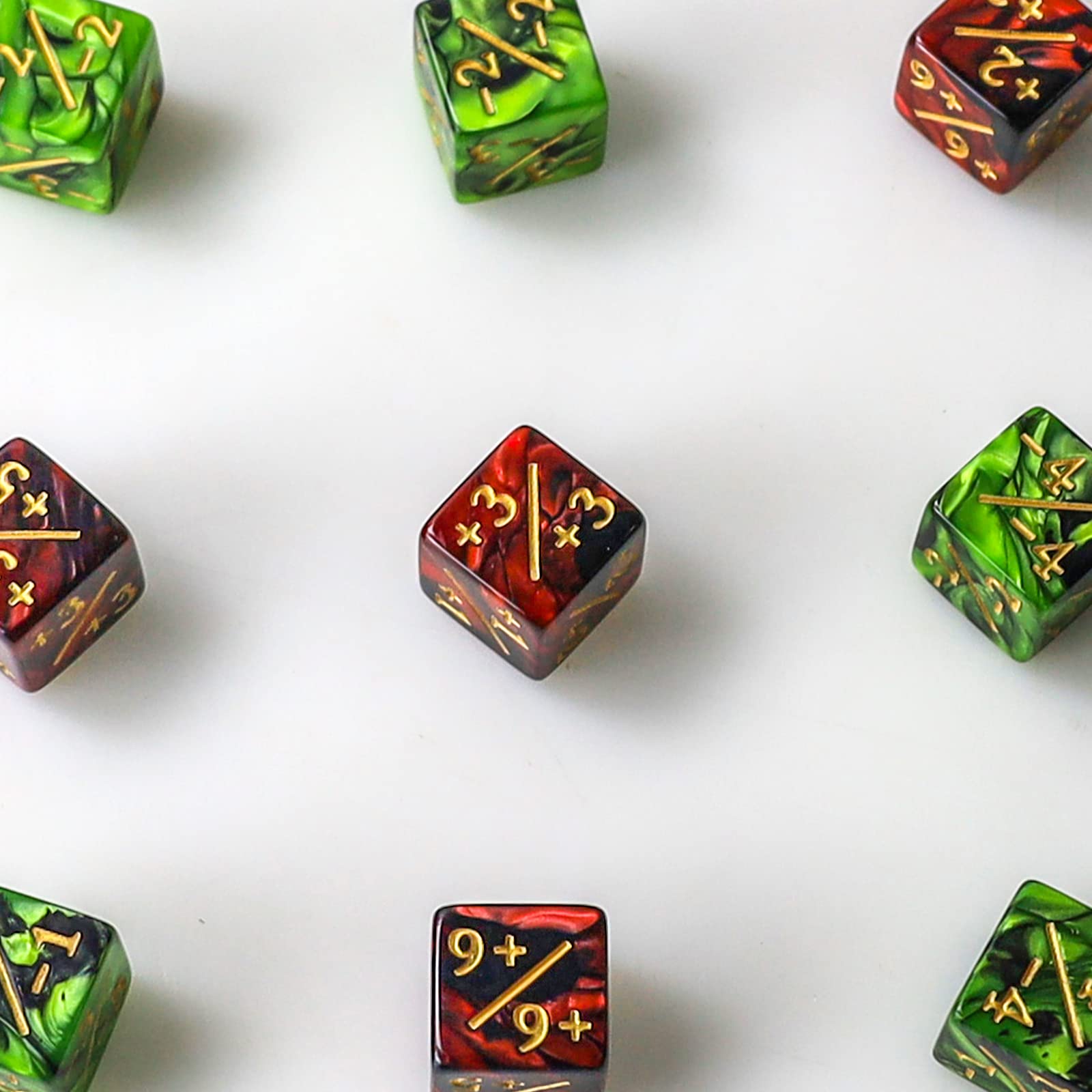 24 Pieces MTG Dice Counters Token Dice, Magic The Gathering Glitter Sparkle Dice, Loyalty Dice Starry Marble D6 Dice Cube Compatible with MTG, CCG, Card Gaming Accessory (Type 2) 3