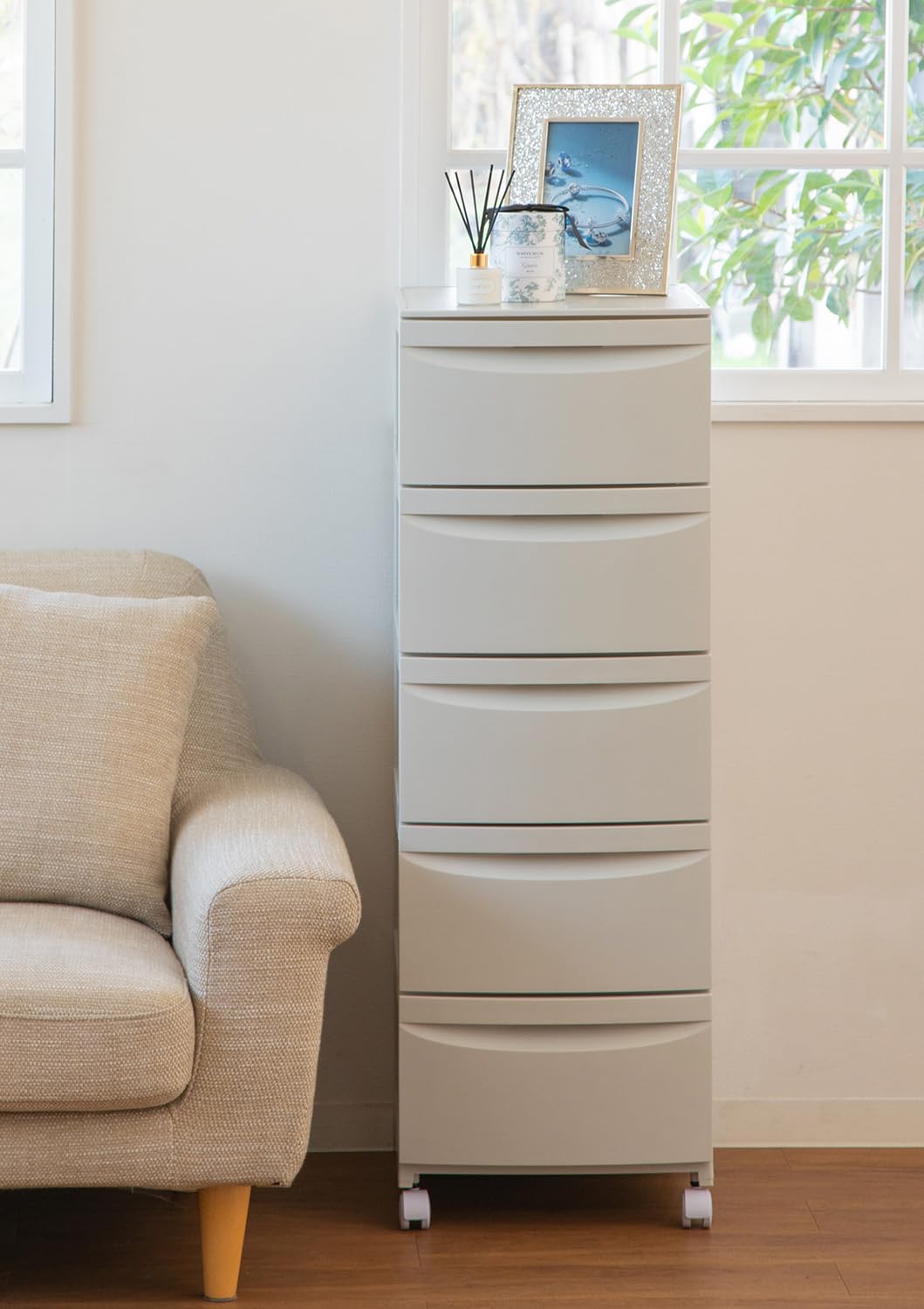 アメリカン キャスター 5段 おしゃれ 収納 チェスト 衣装ケース ベージュ アメリカン キャスター 5段 おしゃれ 収納 チェスト 衣装ケース ベージュ