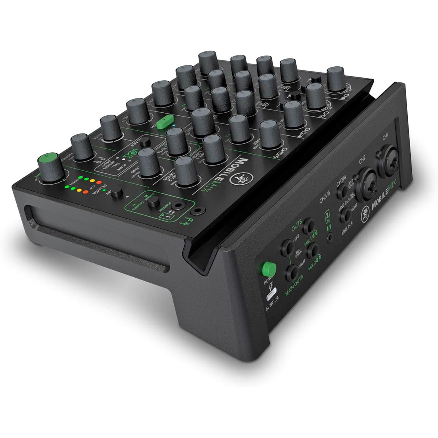 Mackie MobileMix - Mixeur 8 canaux alimentable par USB pour production audiovisuelle, sonorisation et streaming d'instruments, de microphones et de Bluetooth®