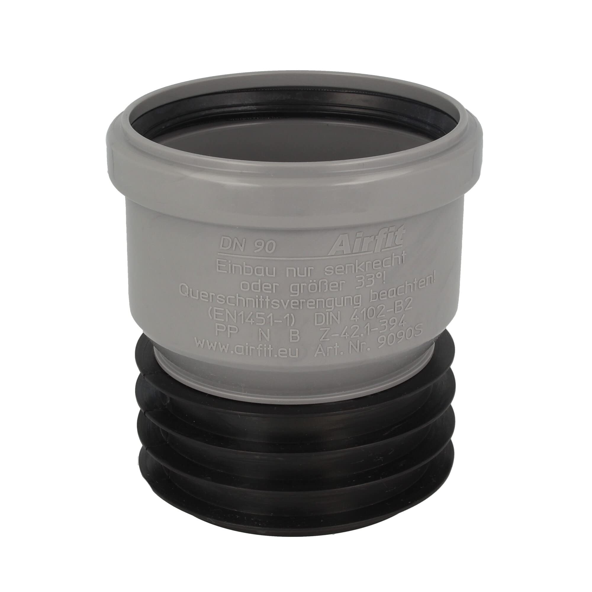 Uniwersalna mufa wtykowa Airfit-Plus DN 90/90, ekscentryczna z PP - 9090S