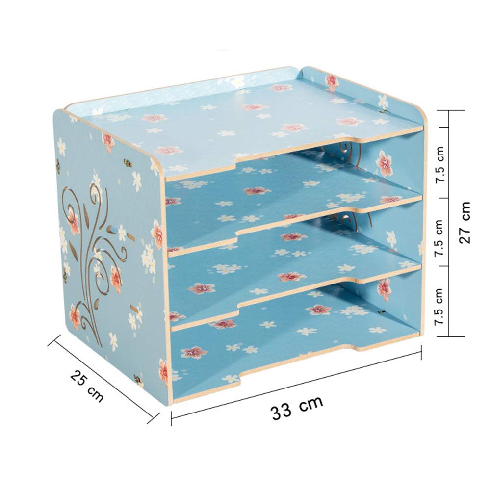 Supports pour bacs à Lettres et Supports d'empilage, Support de fichier de Support de Papier A4 pour Ordinateur de Bureau, classeur de Bureau à 4 Niveaux et Rangement Bureau pour écoles,Beige